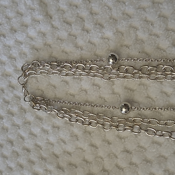 Silver tone 16 inch 3 strand necklace - Picture 3 of 3